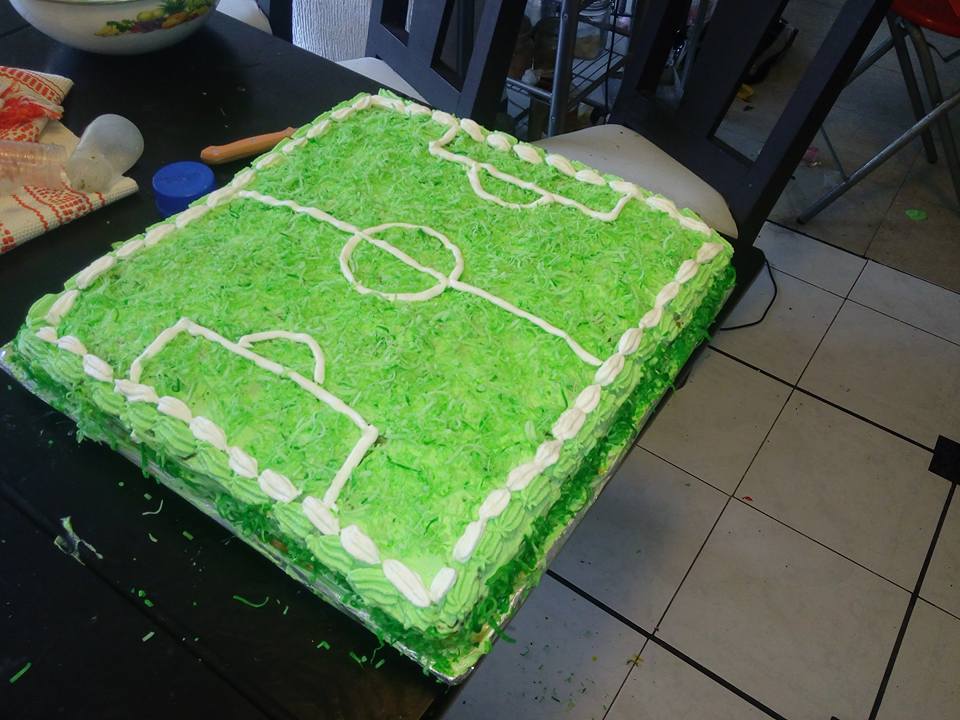 pastel cancha futboll delicious